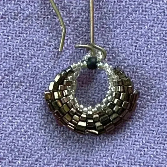 Copper Circle Handmade Dangle Earrings - Picture 4 of 4